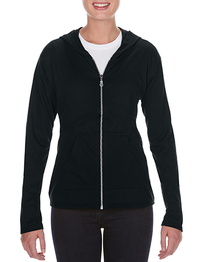 LSHOP Women«s Tri-Blend Full-Zip Hooded Jacket Black,Heather Blue,Heather Caribbean Blue,Heather Dark Grey,Heather Grey,Heather Red