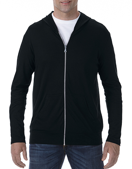 LSHOP Tri-Blend Full-Zip Hooded Jacket Black,Heather Blue,Heather Caribbean Blue,Heather Dark Grey,Heather Grey,Heather Red