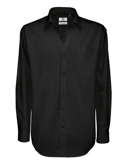 LSHOP Twill Shirt Sharp Long Sleeve / Men Black,Dark Grey (Solid),Deep Red,Navy,White