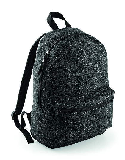 LSHOP Graphic Backpack Black Geometric,Black Mineral,Faded Floral,Indigo Palm,Mono Hawaiian,Navy Polka Dot