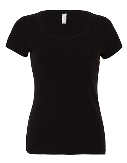 LSHOP Baby Rib Scoop Neck T-Shirt Black,Chocolate,Red,White