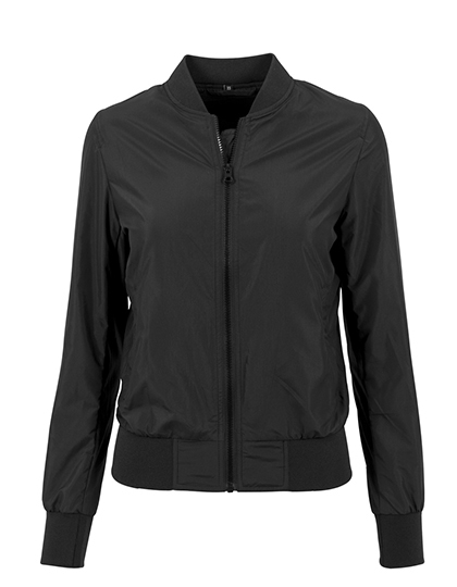 LSHOP Ladies Nylon Bomber Jacket Black,Olive