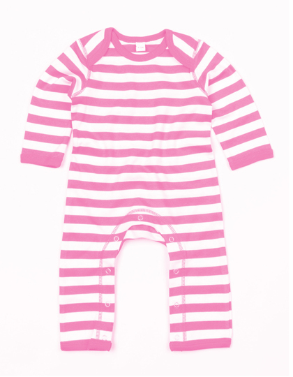 LSHOP Baby Stripy Rompasuit Bubble Gum Pink,Navy,Red