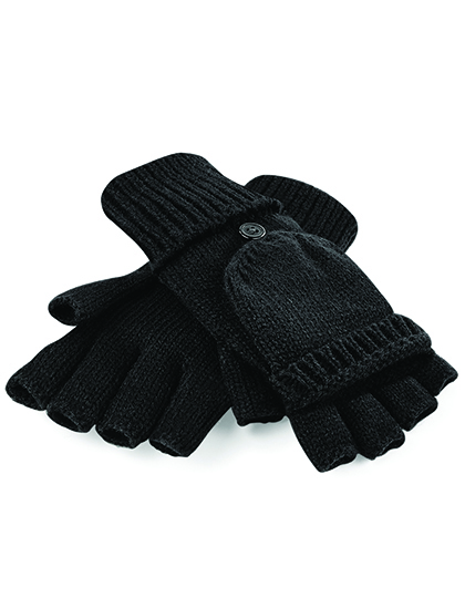 LSHOP Fliptop Gloves Black,Heather Grey