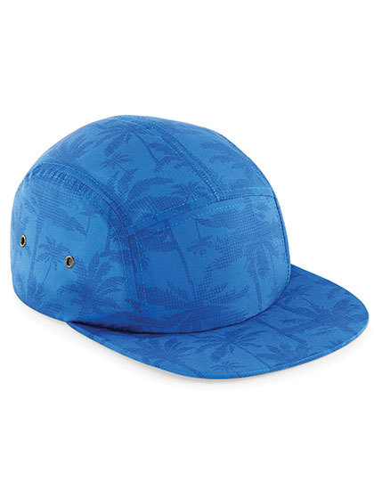 LSHOP Graphic 5 Panel Cap Indigo Palm,Navy Polka Dot