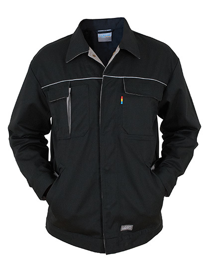 LSHOP Contrast Work Jacket Black,Deep Navy,Grey,Red,Royal,White