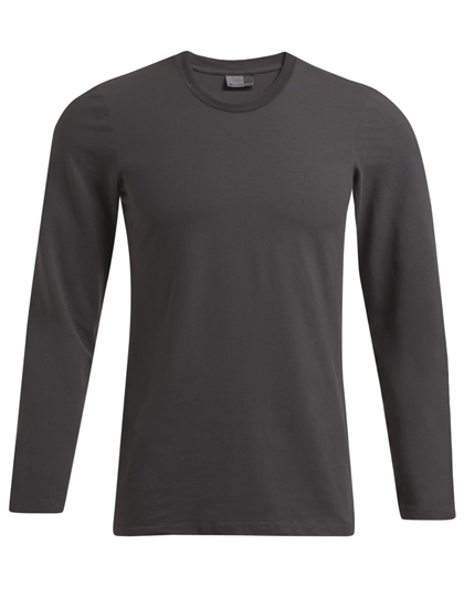 LSHOP Men«s Slim Fit-T Longsleeve Black,Light Grey (Solid)