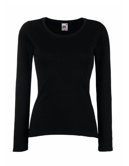 LSHOP Valueweight Long Sleeve T Lady-Fit Black,White
