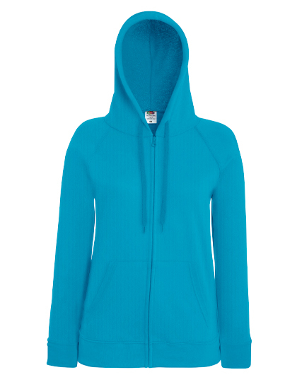 LSHOP Lightweight Hooded Sweat Jacket Lady-Fit Azure Blue,Black,Bottle Green,Burgundy,Deep Navy,Fuchsia,Heather Grey,Kelly Green,Light Graphite (Solid),Orange,Purple,Red,Royal Blue,White