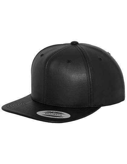 LSHOP Full Leather Imitation Snapback Black