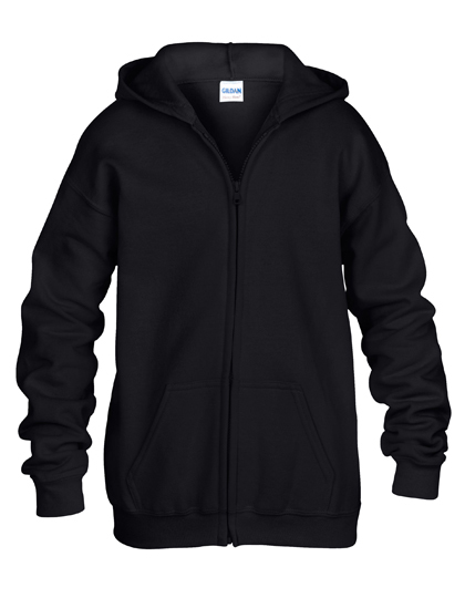 LSHOP Heavy Blendª Youth Full Zip Hooded Sweatshirt Black,Dark Heather,Light Pink,Navy,Red,Royal,Sport Grey (Heather)