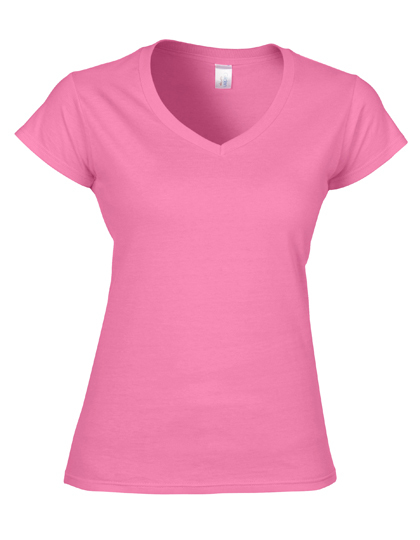 LSHOP Softstyle¨ Ladies« V-Neck T-Shirt Azalea,Black,Dark Heather,Heather Irish Green,Heather Purple,Irish Green,Navy,Purple,Red,Royal,Sport Grey (Heather),White