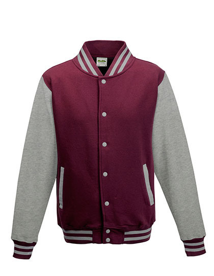 LSHOP Varsity Jacket Burgundy,Fire Red,Heather Grey,Hot Pink,Jet Black,Kelly Green,Oxford Navy,Purple,Royal Blue,Sapphire Blue