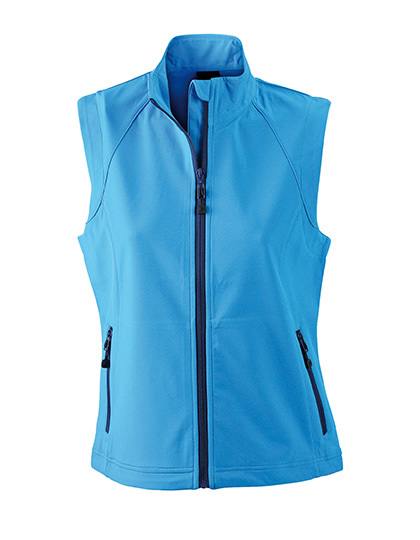 LSHOP Ladies`Softshell Vest Azur,Black,Green,Navy,Off-White,Orange,Red