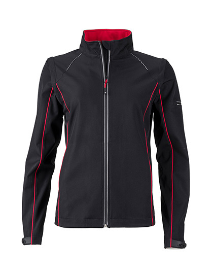 LSHOP Ladies` Zip-Off Softshell Jacket Black,Iron Grey,Nauticblue,Navy,Red