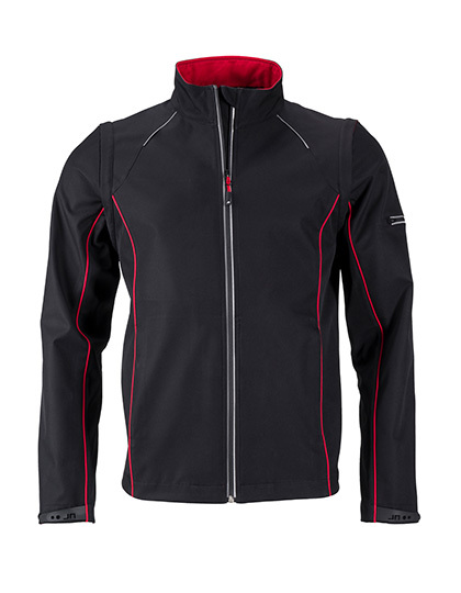 LSHOP Men`s Zip-Off Softshell Jacket Black,Iron Grey,Nauticblue,Navy,Red