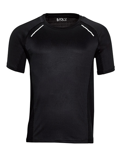 LSHOP Men`s Short Sleeve Running T-Shirt Sydney Black,Neon Coral,Neon Yellow,White
