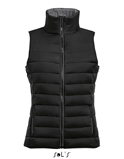 LSHOP Women`s Lightweight Bodywarmer Wave Black,Navy,Neon Lime