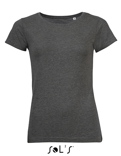 LSHOP Womens T-Shirt Mixed Charcoal Melange,Grey Melange,Heather Blue,Heather Burgundy,Heather Green,Heather Navy,Heather Red