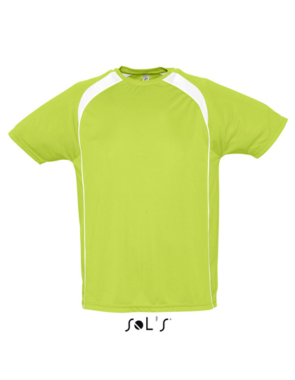 LSHOP Mens T-Shirt Match Apple Green,Black,French Navy,Neon Coral,Orange,Red,White