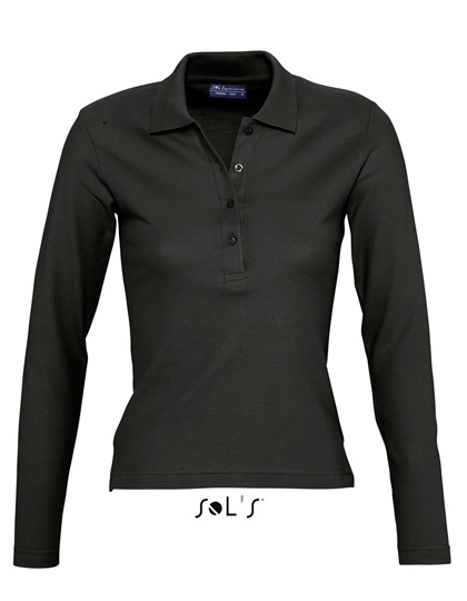 LSHOP Ladies Longsleeve Polo Podium Black,Burgundy,Charcoal Melange,Chocolate,Denim,Flash Pink,Golf Green,Grey Melange,Kelly Green,Navy,Red,Royal Blue,Sand,Sky Blue,White