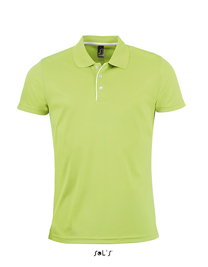 LSHOP Mens Sports Polo Shirt Performer Apple Green,Black,French Navy,Kelly Green,Neon Coral,Red,Royal Blue,White