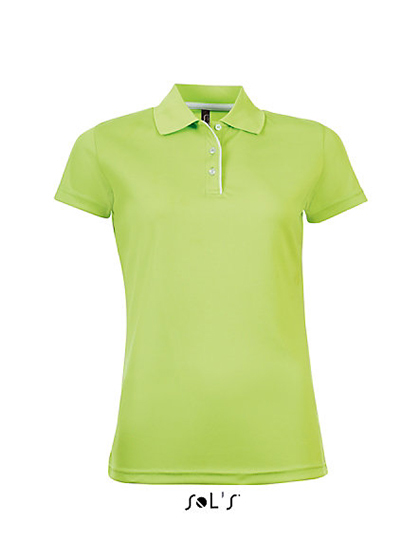 LSHOP Womens Sports Polo Shirt Performer Apple Green,Black,French Navy,Kelly Green,Neon Coral,Red,Royal Blue,White