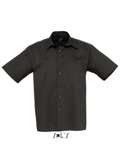 LSHOP Men«s Short Sleeved Shirt Berkeley Black,Cobalt Blue,Flamenco Red,White