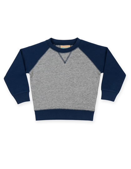 LSHOP Raglan Contrast Sweatshirt Heather Grey,Pale Pink