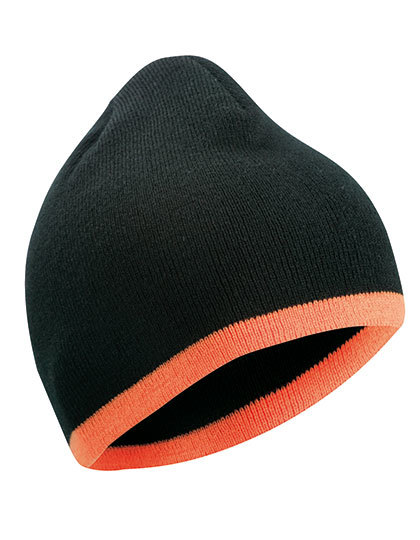 LSHOP Beanie with Contrasting Border Black,Light Grey,Lime Green,Navy,Red,Royal,Turquoise,White,Yellow