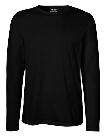 LSHOP Mens Long Sleeve T-Shirt Black,Bordeaux,Bottle Green,Dark Heather,Military,Navy,Red,Sports Grey,White,White - Navy (Striped)