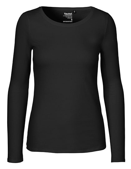 LSHOP Ladies Long Sleeve T-Shirt Black,Bordeaux,Bottle Green,Dark Heather,Military,Navy,Red,Sports Grey,White,White - Navy (Striped)