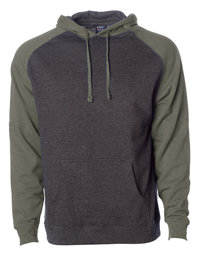 LSHOP Men«s Lightweight Raglan Hooded Pullover Charcoal Heather,Gunmetal Heather