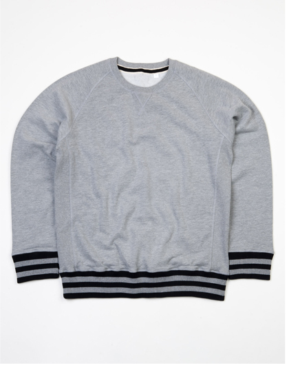 LSHOP Men«s Striped Superstar Sweatshirt Heather Grey Melange