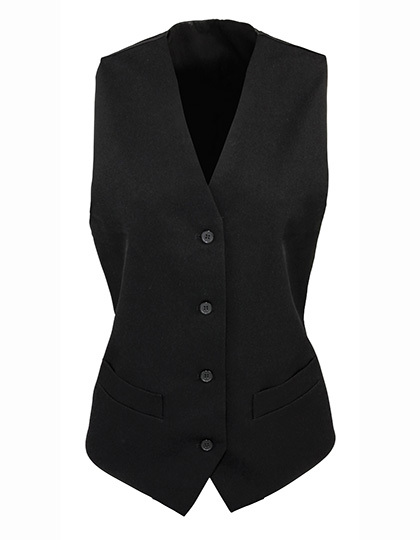 LSHOP Ladies Lined Polyester Waistcoat Black