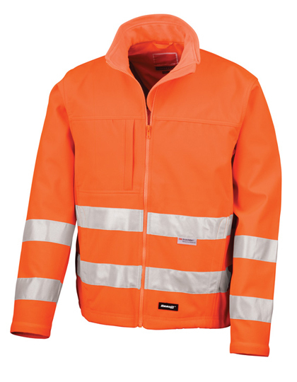 LSHOP High-Viz Soft Shell Jacket Fluorescent Orange,Fluorescent Yellow