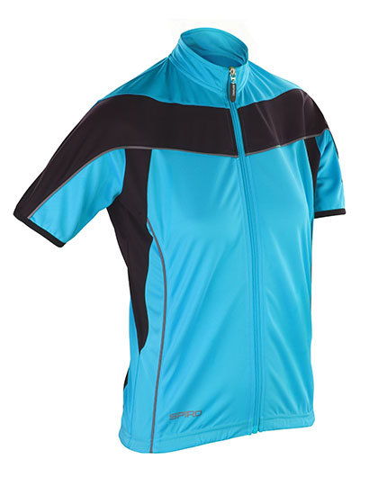 LSHOP Ladies Bikewear Full Zip Performance Top Aqua,Black,Green,White