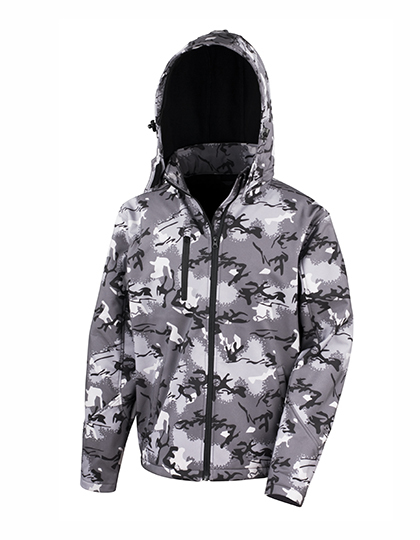 LSHOP Camo TX Performance Hooded Softshell Jacket Camo Charcoal,Camo Green