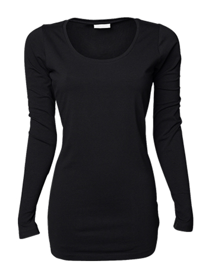 LSHOP Ladies Fashion Stretch Long Sleeve Extra Lenght Black,Dark Grey (Solid),White