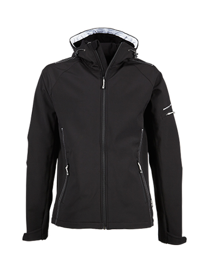 LSHOP Hooded Performance Softshell Jacket Black,Dark Grey (Solid),Sky Diver
