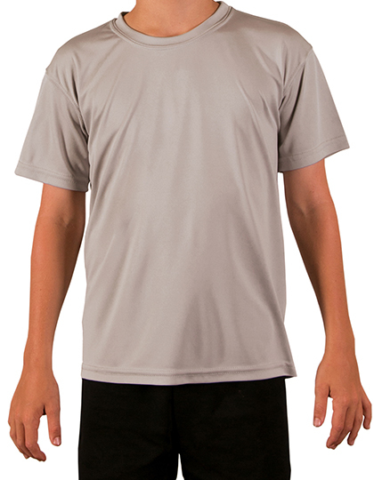 LSHOP Youth Solar Performance Short Sleeve T-Shirt Athletic Grey,White