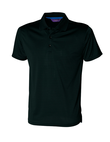 LSHOP Cooltouch Textured Stripe Polo Black,Bright Navy,Vivid Blue,White