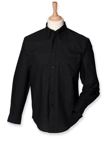 LSHOP Men`s Classic Long Sleeved Oxford Shirt Black,Blue Oxford,Charcoal,Light Grey (Solid),Pink,White