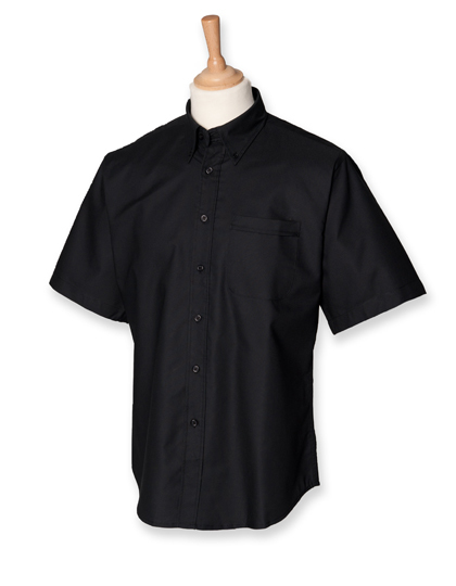 LSHOP Men`s Classic Short Sleeved Oxford Shirt Black,Blue Oxford,Charcoal,Dark Blue,Light Grey (Solid),Lilac,Pink,White