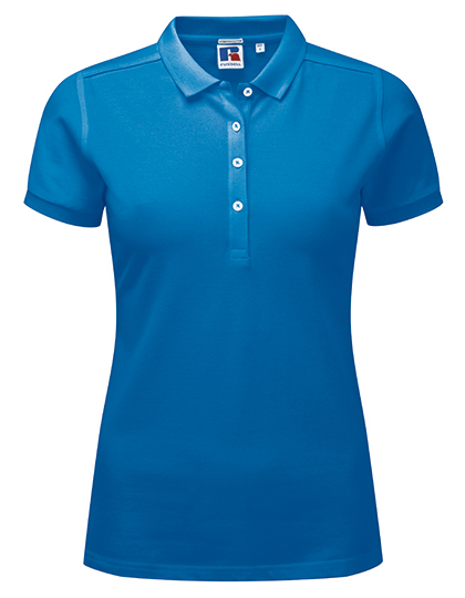 LSHOP Ladies Stretch Polo Azure Blue,Black,Bright Royal,Classic Red,French Navy,Fuchsia,Light Oxford (Heather),Lime,Ultra Purple,White