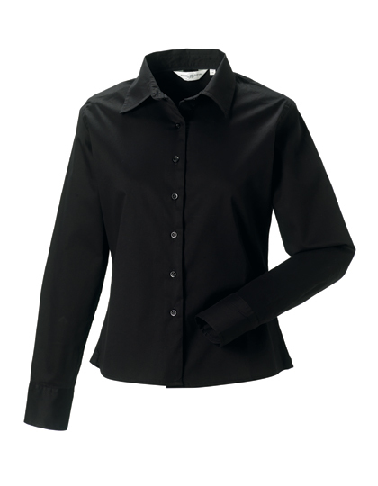 LSHOP Ladies« Long Sleeve Classic Twill Shirt Black,Blue,French Navy,Khaki,White,Zinc