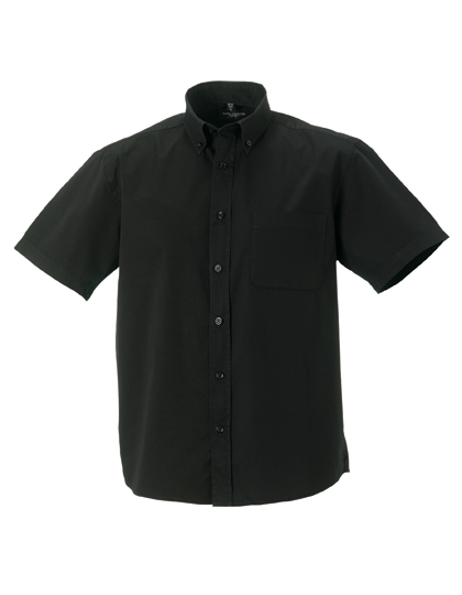 LSHOP Men«s Short Sleeve Classic Twill Shirt Black,Blue,French Navy,Khaki,White,Zinc