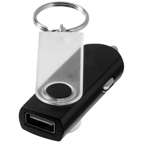 PF Swivel USB-Autoadapter-Schlüsselanhänger schwarz
