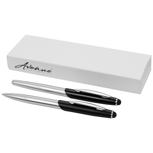 PF Geneva Set aus Stylus, Kugelschreiber und Rollerball-Stift schwarz