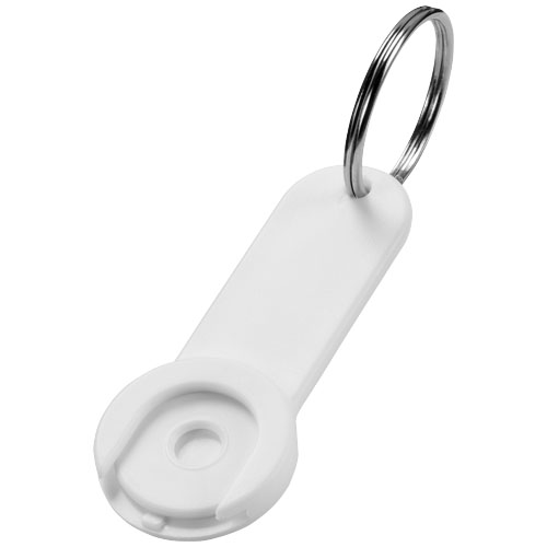 PF Shoppy Schlüsselanhänger mit Münzhalter weiss